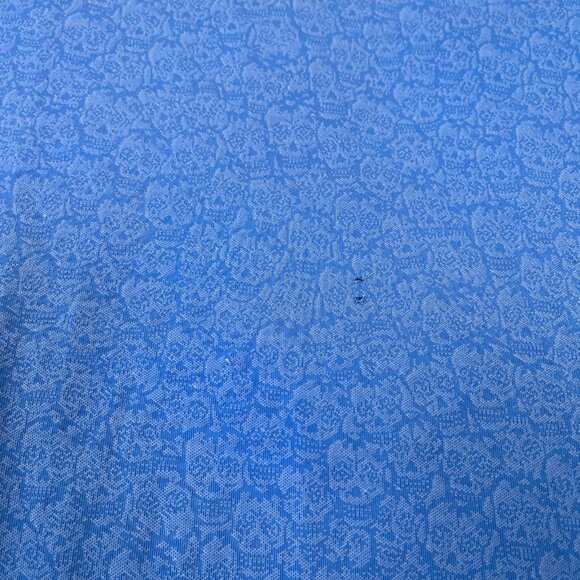 Peter Millar Polo Shirt Mens XXL Blue All Over Skull Print Golf Tennis Boat Prep - Picture 4 of 8